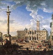 PANNINI, Giovanni Paolo The Piazza and Church of Santa Maria Maggiore ch oil painting on canvas